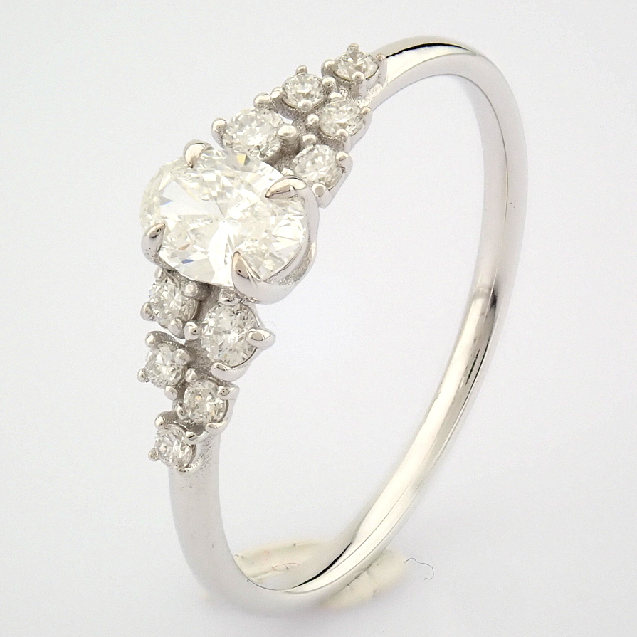 IDL Certificated 14K White Gold Diamond Ring (Total 0.45 ct Stone) - Image 2 of 8