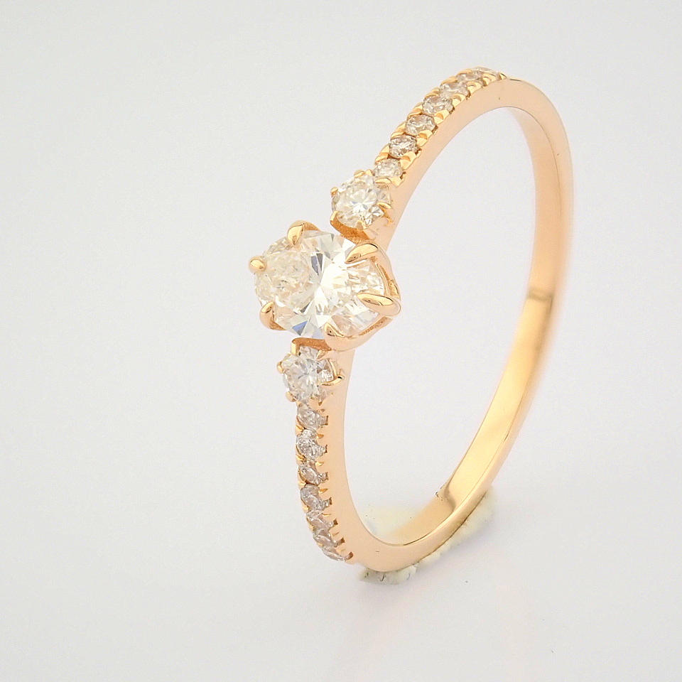 IDL Certificated 14K Rose/Pink Gold Diamond Ring (Total 0.46 ct Stone) - Image 4 of 8