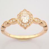 IDL Certificated 14K Rose/Pink Gold Diamond Ring (Total 0.49 ct Stone)