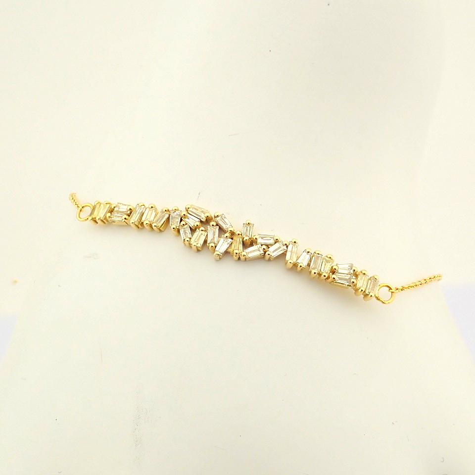IDL Certificated 14K Yellow Gold Fancy Diamond Bracelet (Total 0.84 ct Stone) - Image 5 of 7