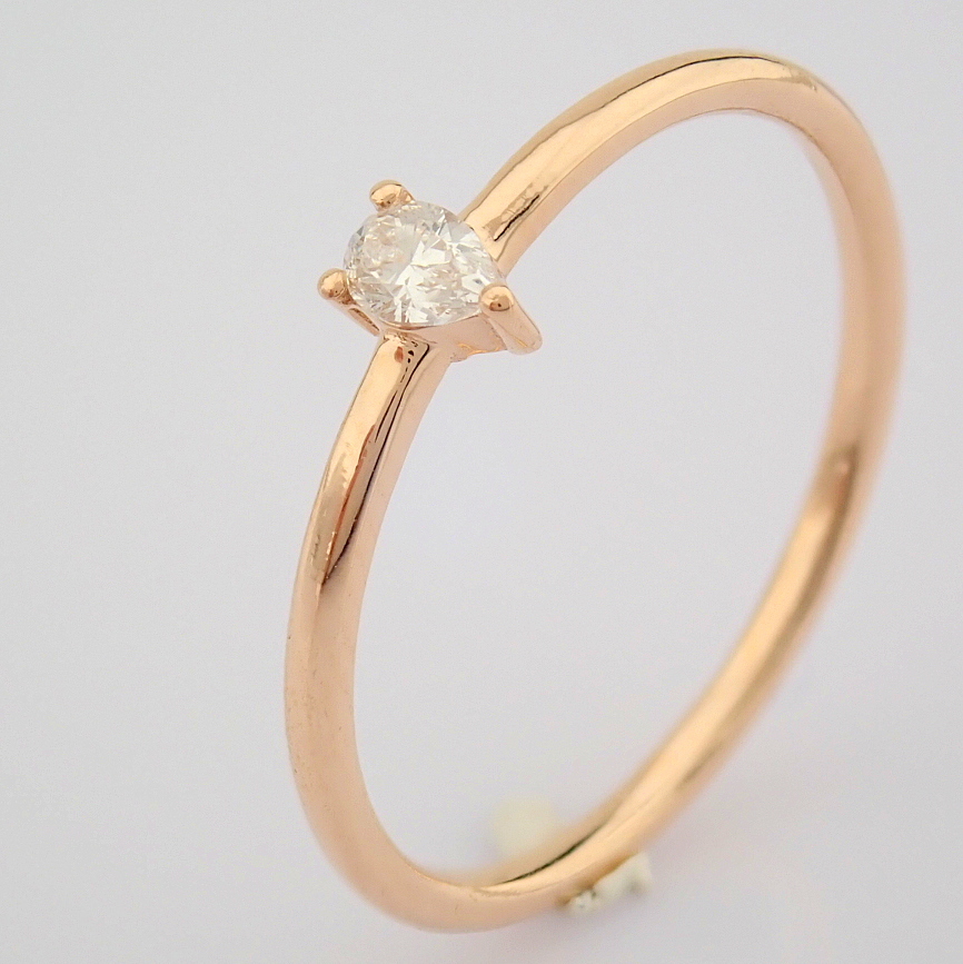 IDL Certificated 14K Rose/Pink Gold Diamond Ring (Total 0.11 ct Stone) - Image 9 of 11