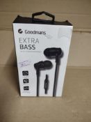 Goodman's extra bass earphones RRP £15 Grade U.