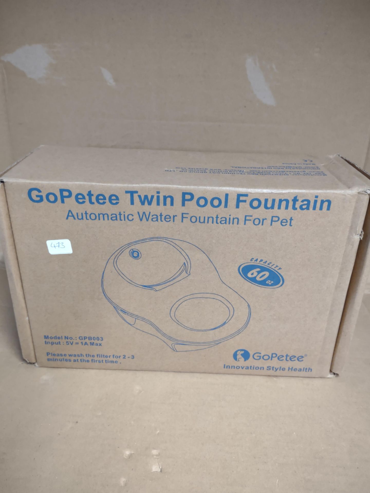 Gopetee twin pool watering fountain RRP £55 Grade U.