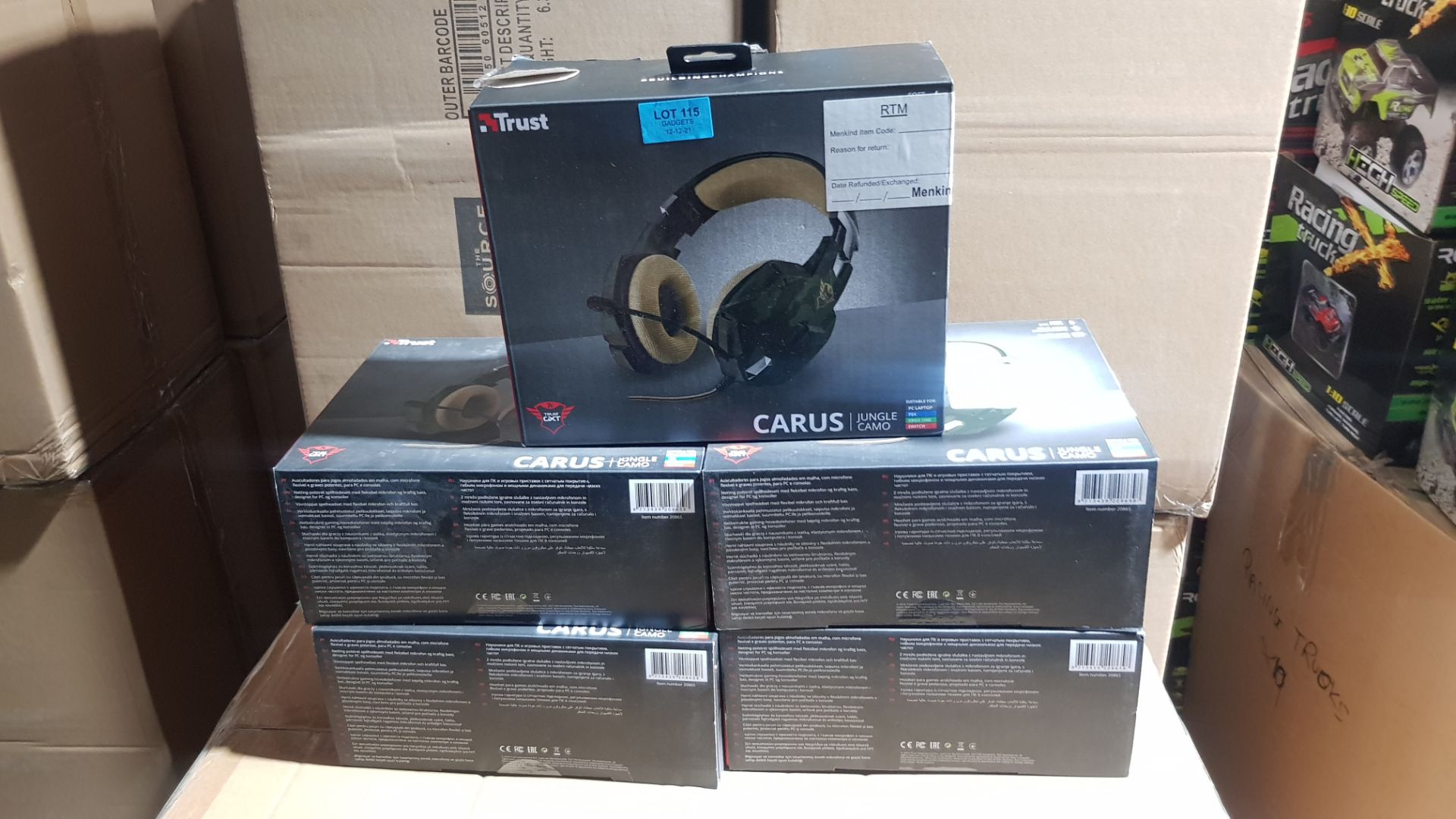 (P2) 5x Trust Gaming GXT Carus Jungle Camo Multi Platform Gaming Handset. (Units Have Return To Man - Image 3 of 3