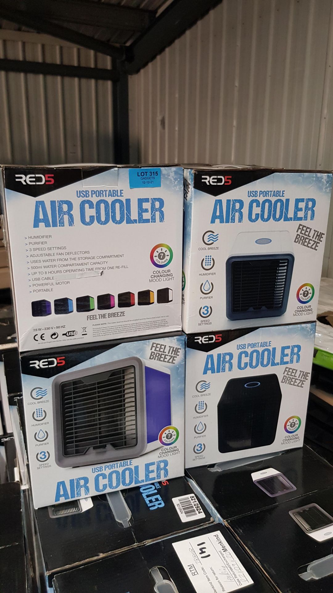 (P13) 10x Red5 USB Colour Changing Portable Air Cooler RRP £25 Each. (Units Have Return To Manufac - Image 2 of 2