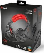 (P1) 5x Trust GXT 310 Radius Console/PC/Mobile Red Gaming Headset RRP £19.99 Each. (Units Have Ret