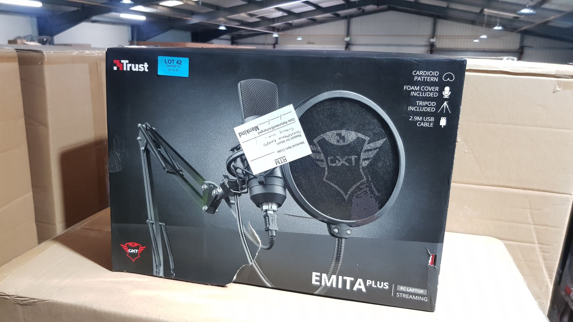 (P1) 1x Trust GXT 257 Emita Plus Studio Microphone With Extendable Arm RRP £89.99. (Unit Has Retur - Image 2 of 2