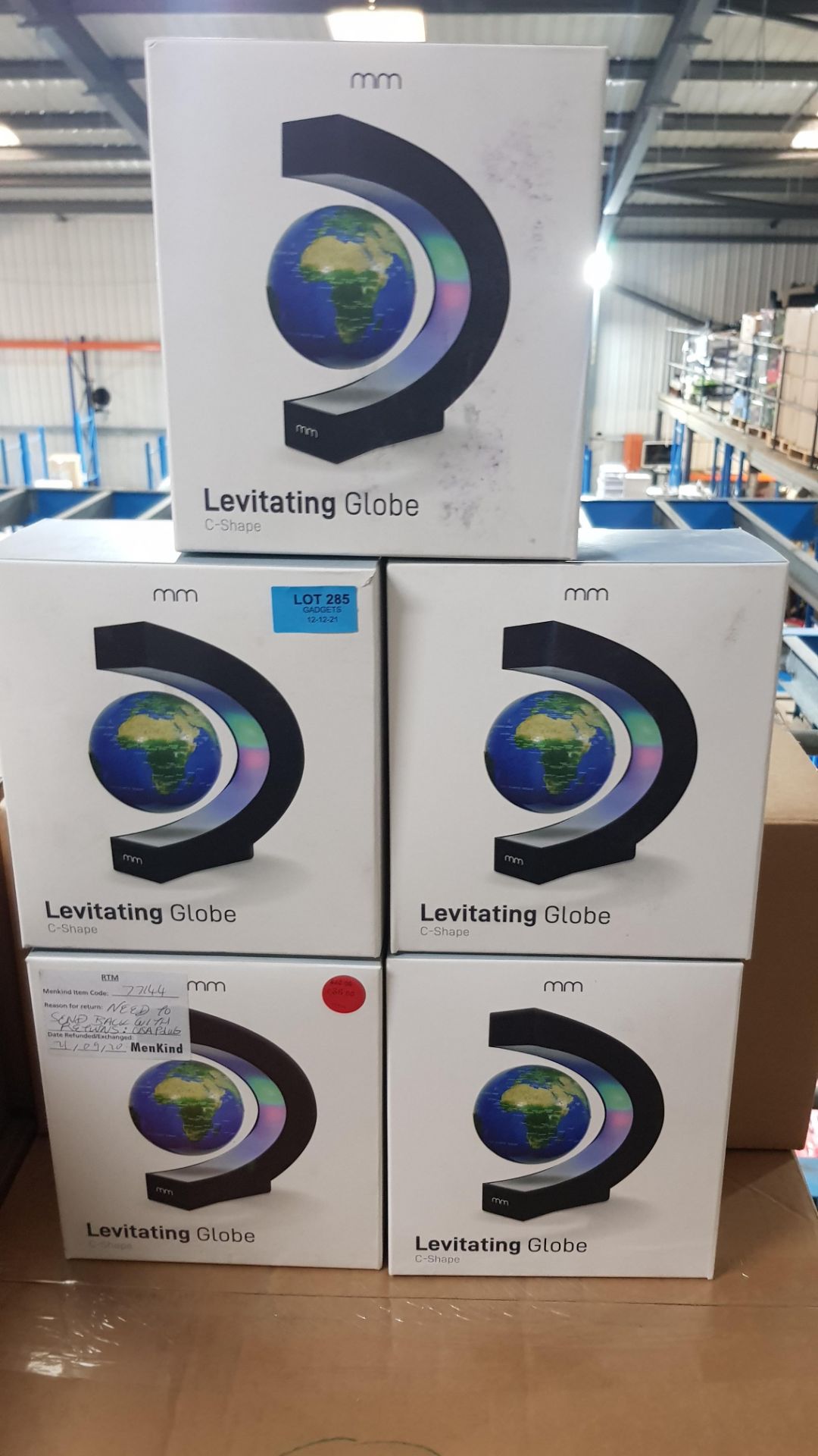 (P7) 5x MM Levitating Globe C-Shape RRP £40 Each. (Units Have Return To Manufacturer Sticker). - Image 3 of 3