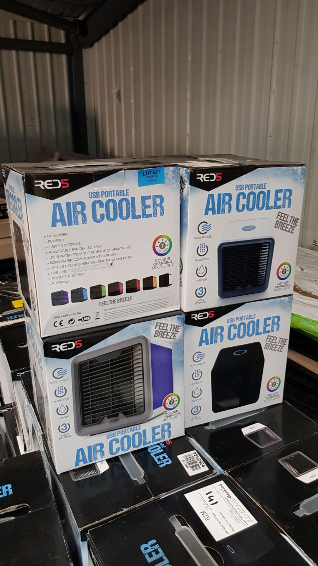 (P13) 10x Red5 USB Colour Changing Portable Air Cooler RRP £25 Each. (Units Have Return To Manufac - Image 2 of 2