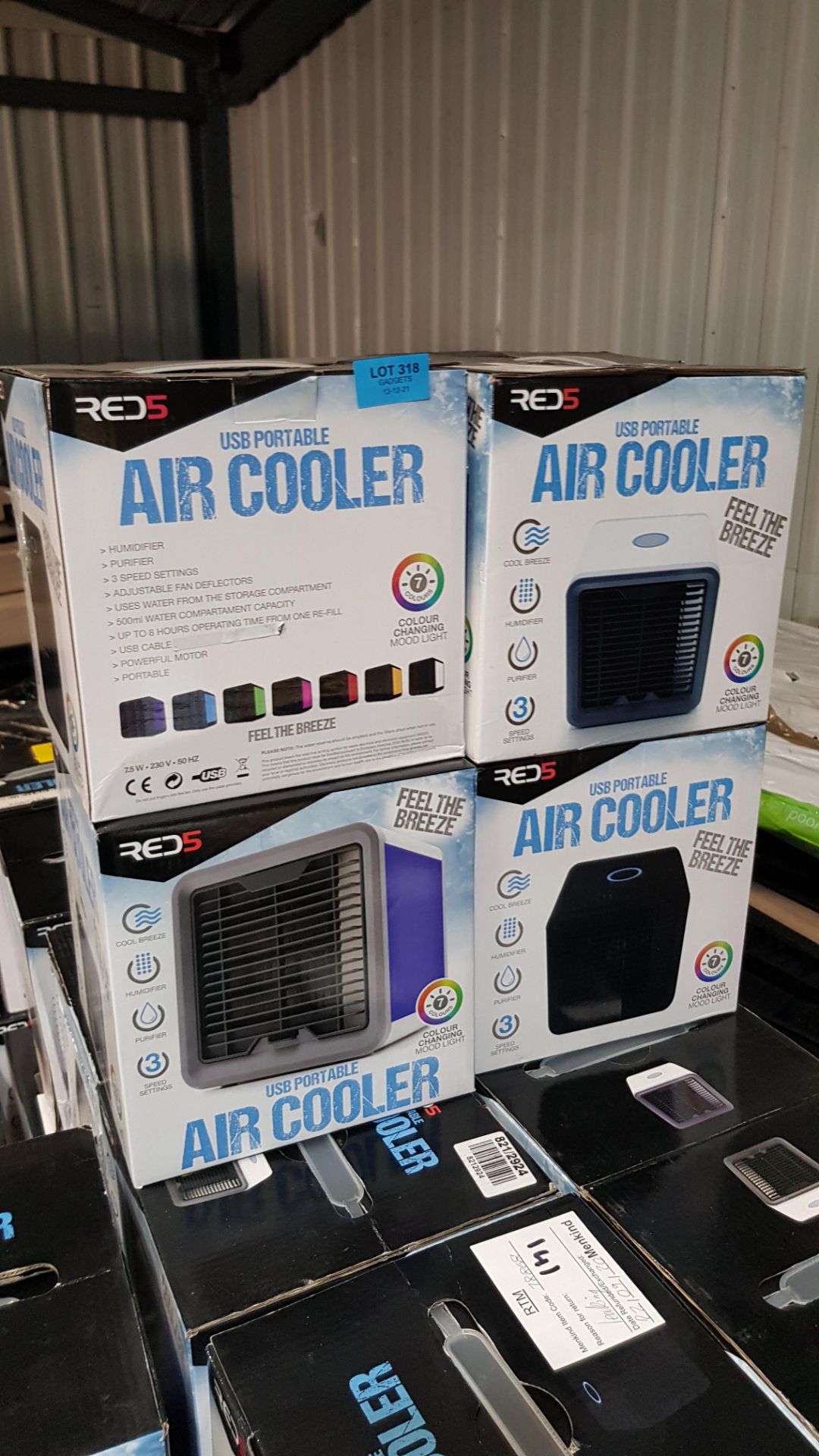 (P13) 10x Red5 USB Colour Changing Portable Air Cooler RRP £25 Each. (Units Have Return To Manufac - Image 2 of 2