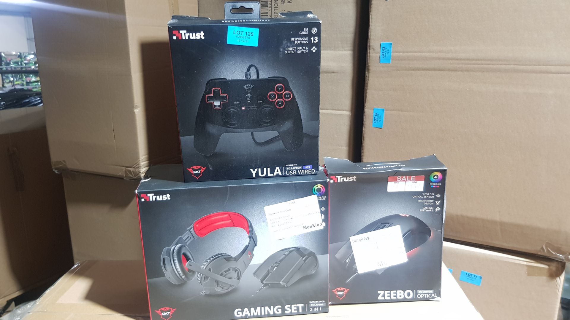 (P2) 3x Trust GXT Gaming Items. 1x 2 In 1 Gaming Set RRP £35. 1x Yula USB Wired Gaming Controller - Image 4 of 4