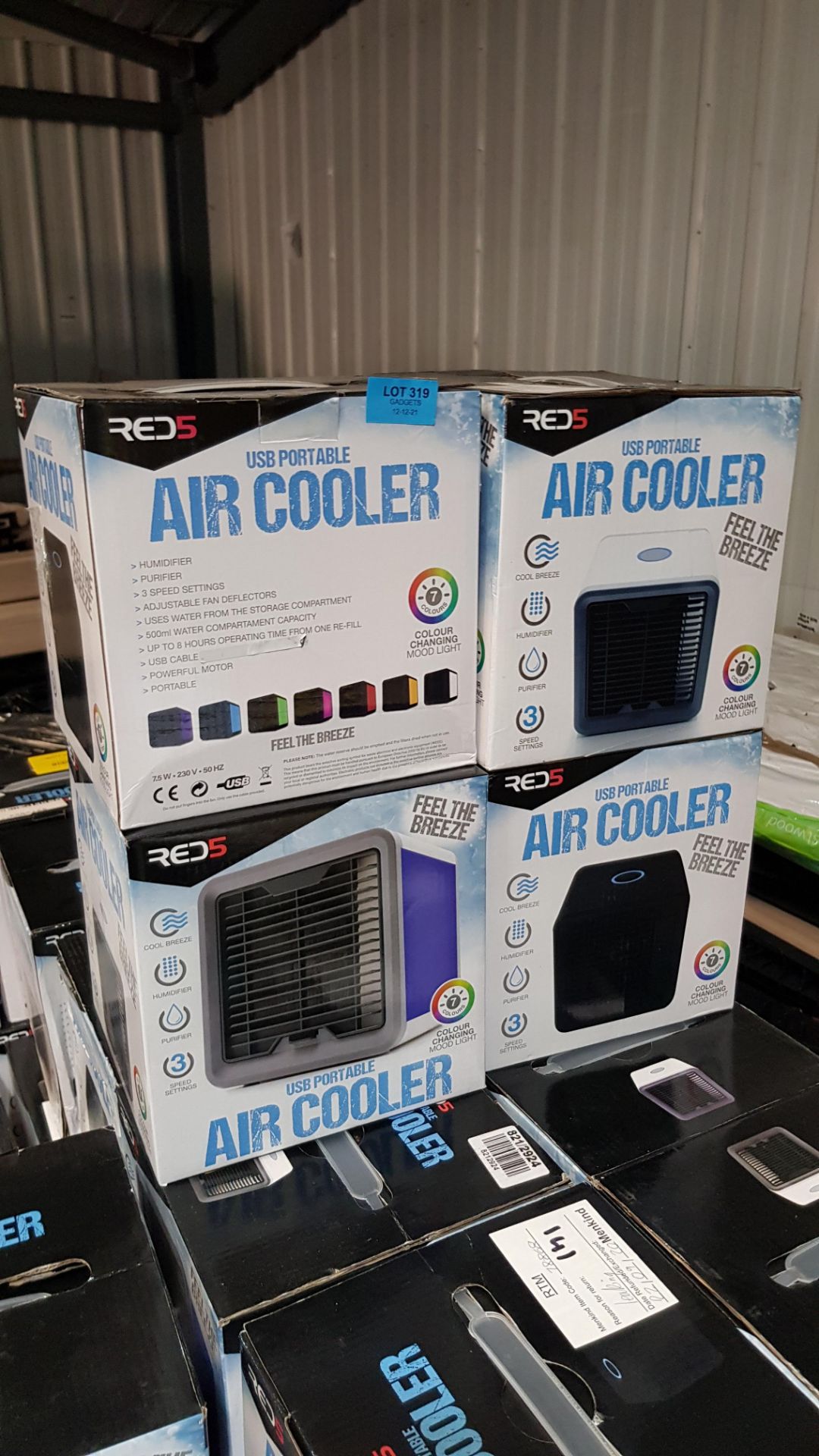 (P13) 10x Red5 USB Colour Changing Portable Air Cooler RRP £25 Each. (Units Have Return To Manufac - Image 2 of 2