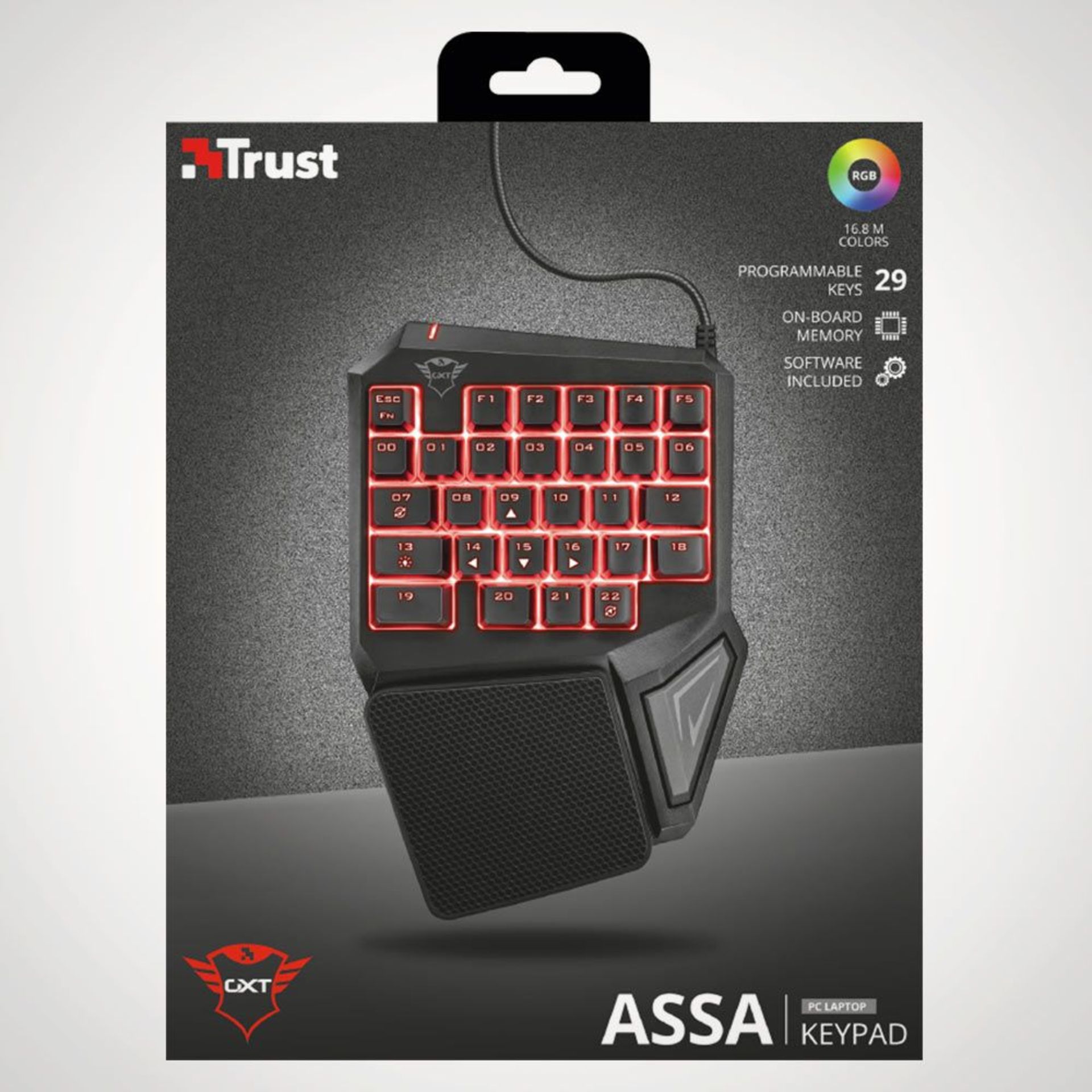 (P2) 2x Trust GXT Assa PC Laptop Keyboard With 29 Programmable Keys RRP £40 Each. (Units Have Retur