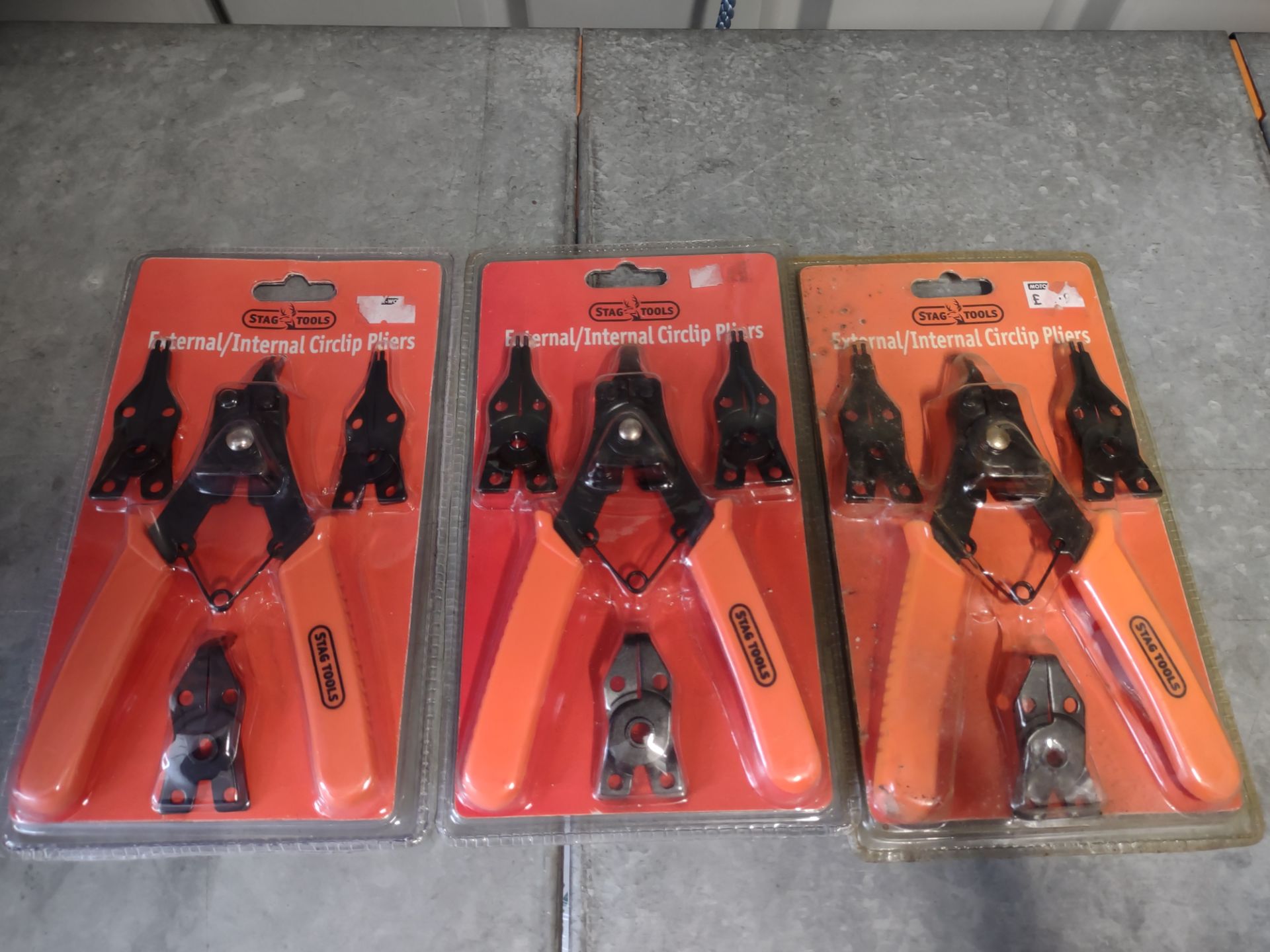 Stag Tools x3 external/internal circlip pliers, RRP £30 Grade A.