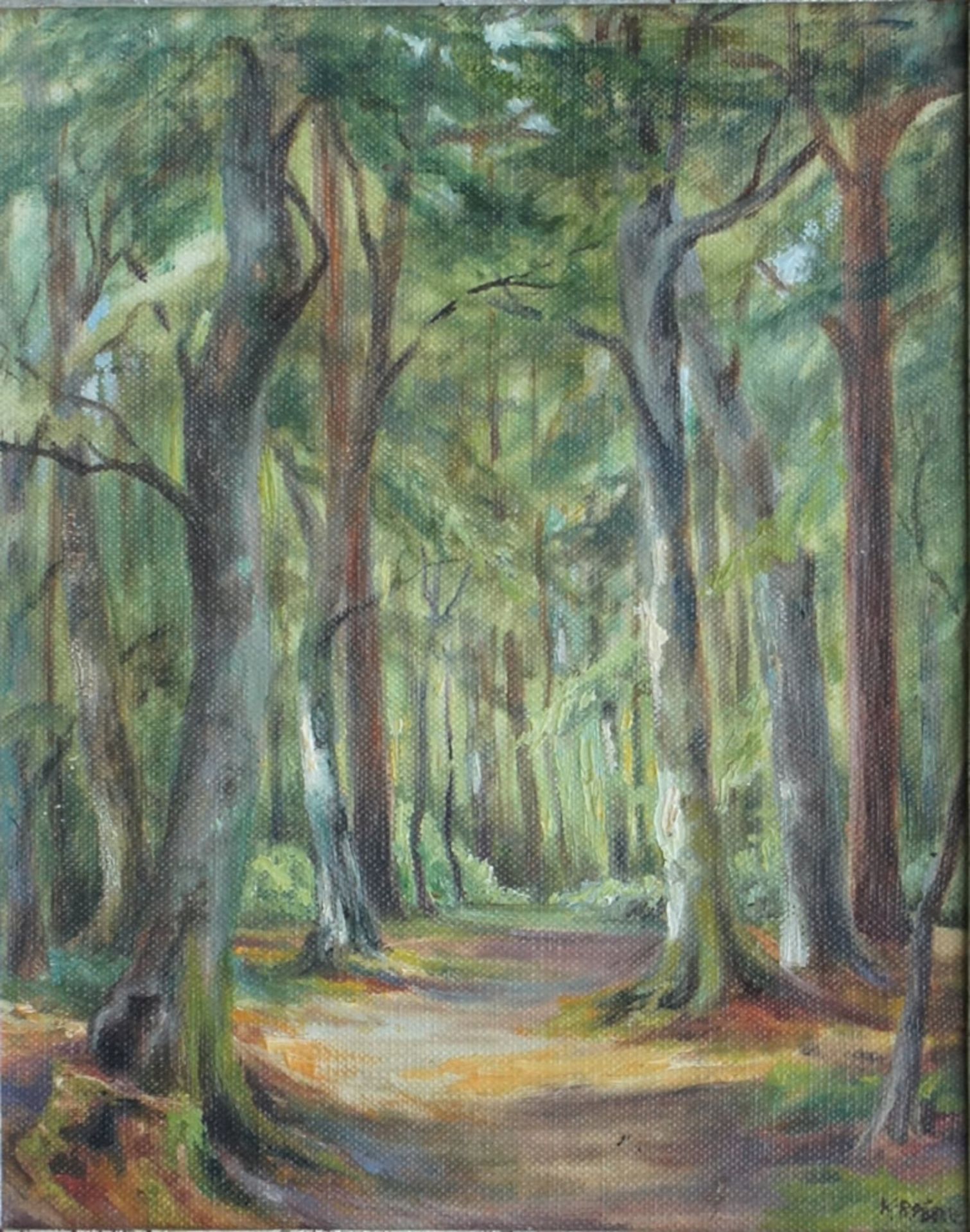 Reine, Käthe, Waldweg, Öl, 24 x 19, signiertReine, Käthe, Waldweg, Öl, 24 x 19, signier