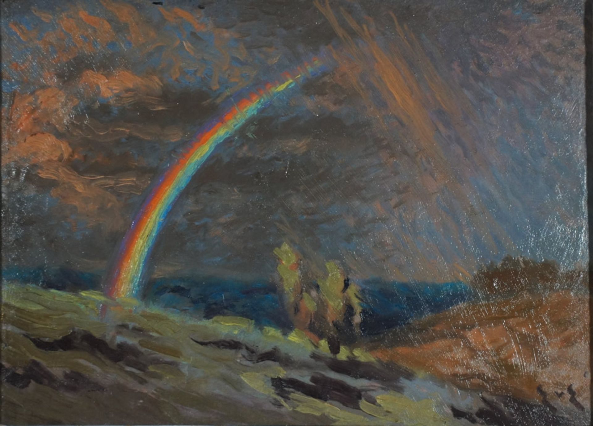 Eicken, Elisabeth von, Regenbogen, Öl, 26 x 32, monogr.Eicken, Elisabeth von, Regenbogen,