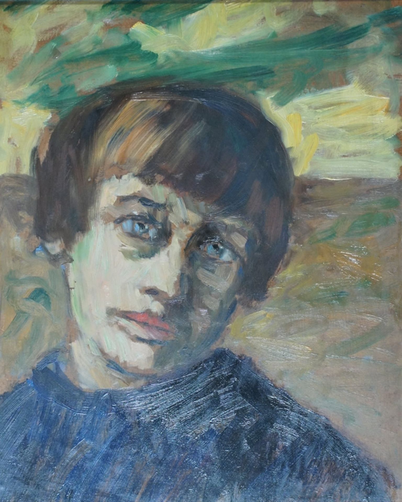 Herveling-Bockenheuser, Helene, Portrait Asta Nielsen, Öl, 41 x 33, sign.Herveling-Bockenh