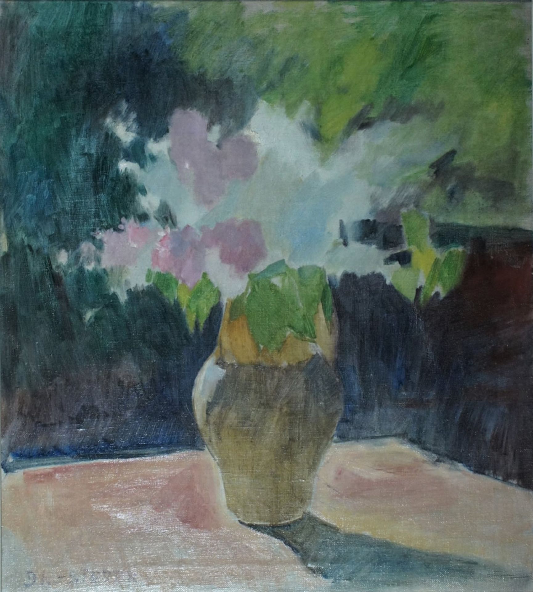 Stetter, Dora, Blumen in Vase, Öl, 52 x 47, sign.Stetter, Dora, Blumen in Vase, Öl, 52 x