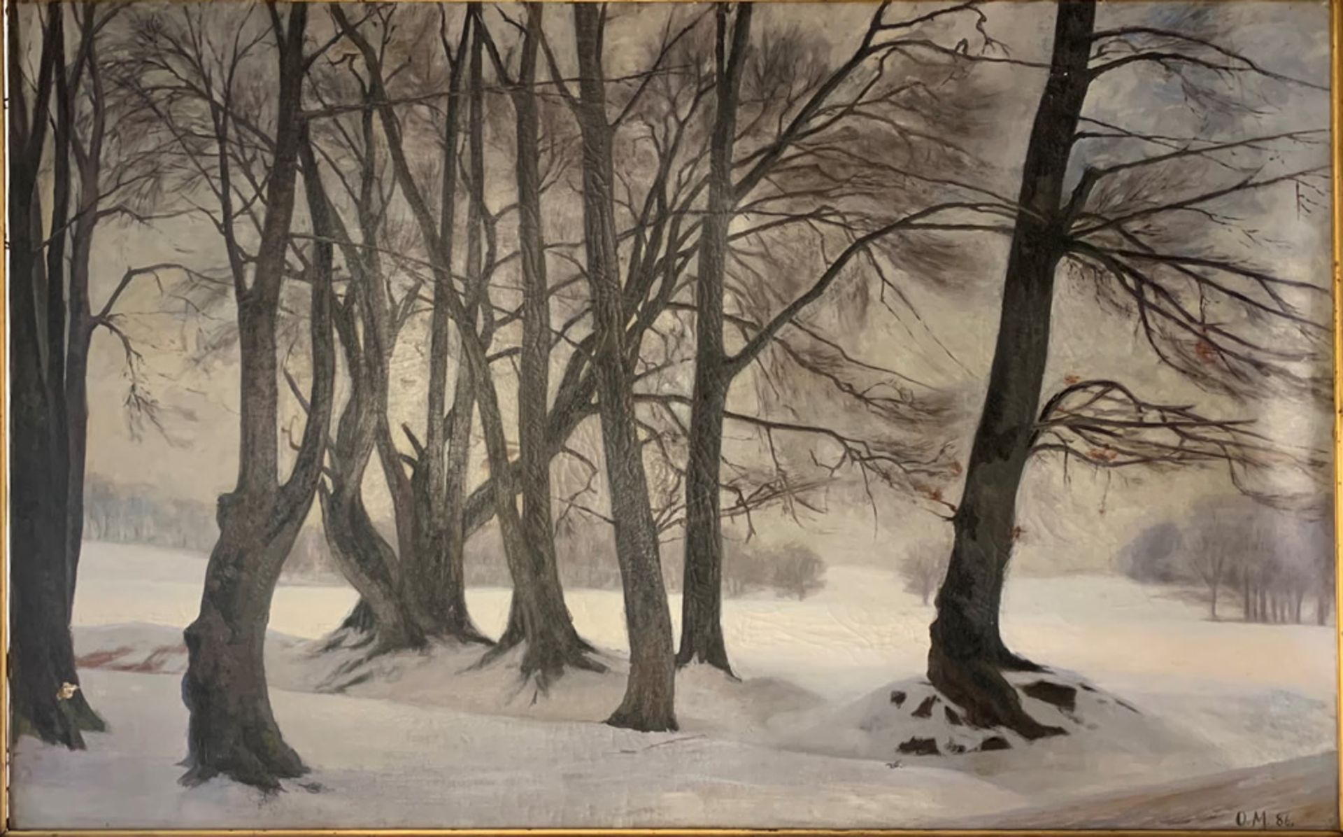 O.M. Winter 1886, Öl, 115 x 183, monogr.