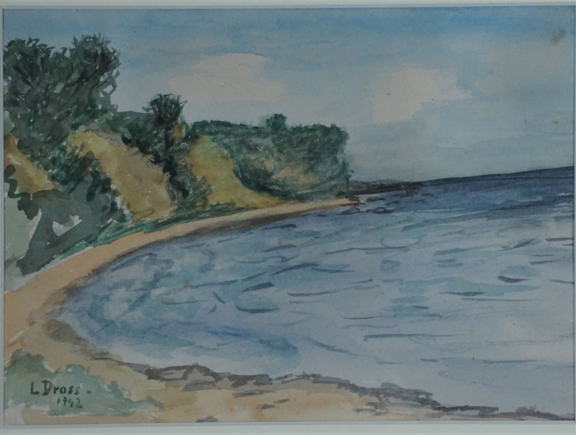 Dross, Lieselotte, Steilküste, 1942, Aquarell, 18 x 25, sign.