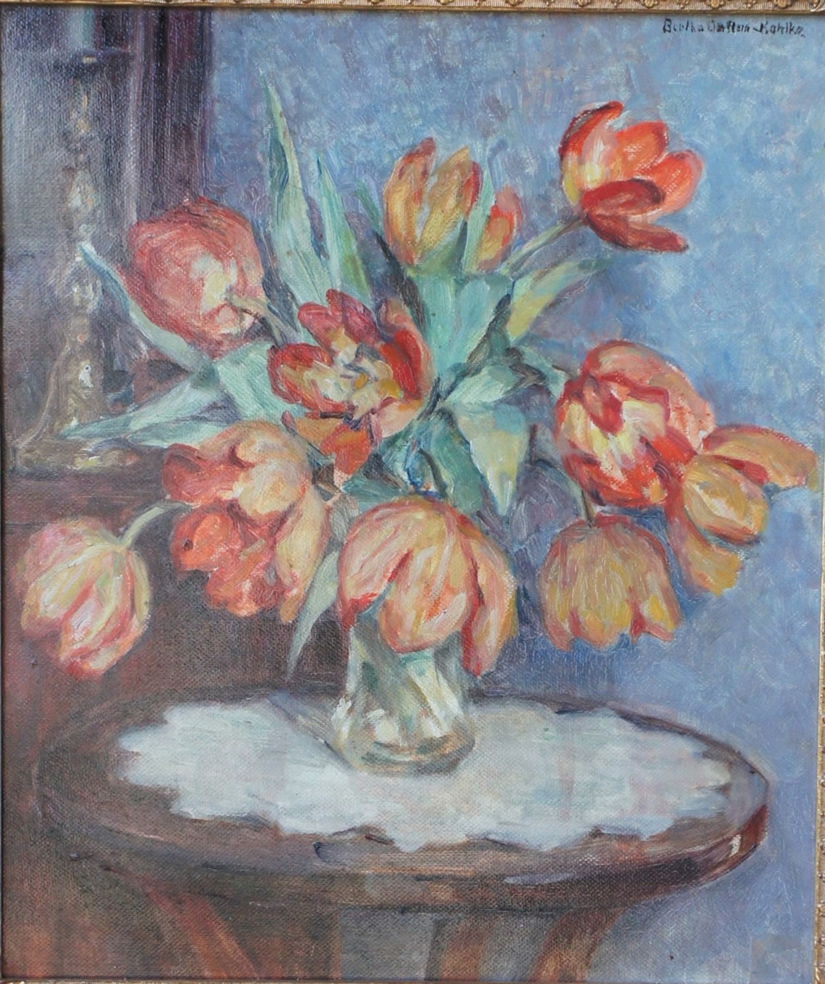 Dörflein-Kahlke, Berta, Tulpen, Öl, 51 x 44, sign.