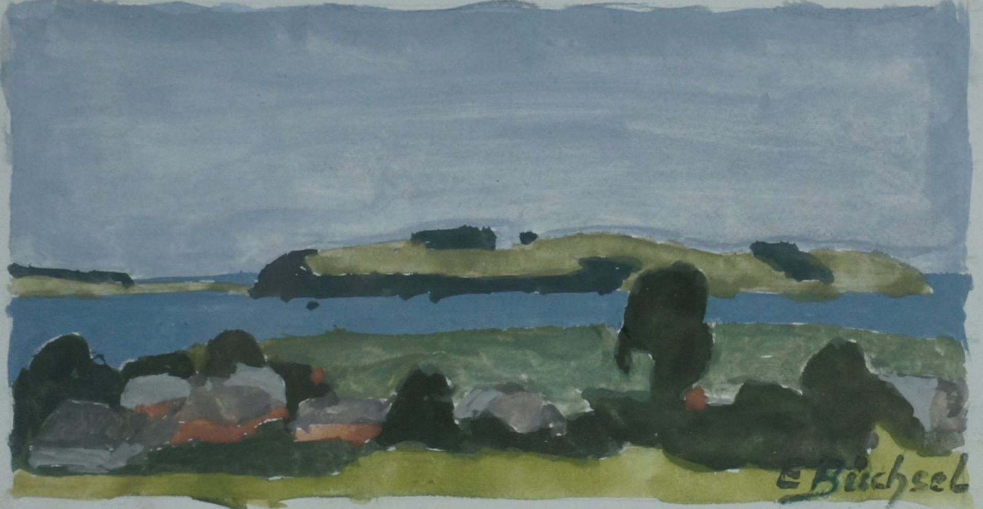 Büchsel, Elisabeth, Hiddensee, Gouache, 8 x 14, sign.