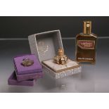 2 Parfüm-Miniaturen, bestehend aus: 1x Myrna Pons in Kronenform u. 1x Shalimar von Guerlain, dazu 1x