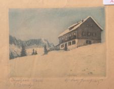 Unbekannter Künstler (wohl 19. Jh.), "Zugspitze", Aquarell, li. u. betitelt, re. u. unleserlich