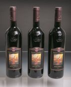 3 Flaschen von Castello Banfi, Brunello di Montalcino (2011), Rotwein, je 0,75 L.