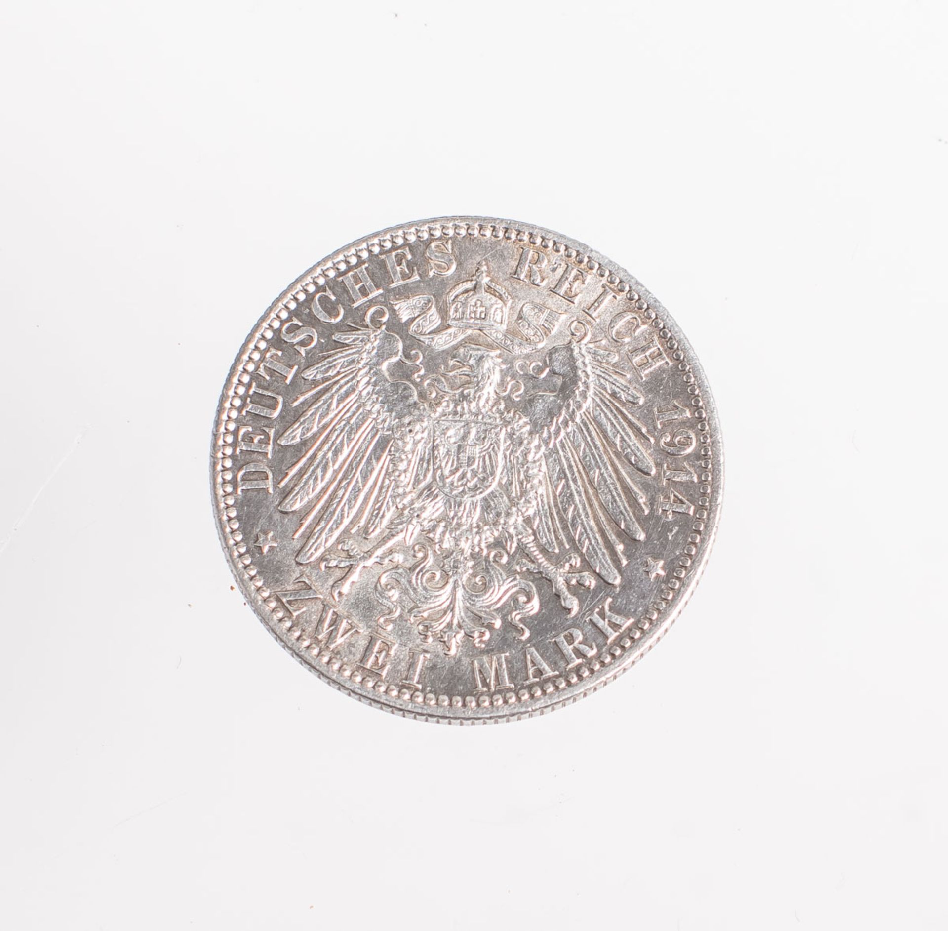 2-Mark-Münze "Freie und Hansestadt Hamburg" (1914), Deutsches Reich, Münzprägestätte: J. Vz.