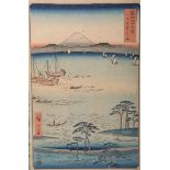 Hiroshige wohl (wohl 19./20. Jh.), Teil v. 36 Ansichten des Fuji, japanischer Farbholzschnittt,