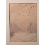 Vinnai, Eugen (1889 - 1961), winterliche Landschaft am Chiemsee, Aquarell, re. u. sign. u. dat. (