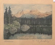 Unbekannter Künstler (wohl 19. Jh.) "Hintersee", Aquarell, li. u. betitelt, re. u. sign., Blattgröße