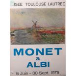 Ausstellungsplakat "Monet à Albi", Musee Toulouse-Lautrec, 6 Juni - 30 Set. 1975, ca. 70,5 x 53,5