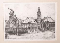 Müllers, Rudi (1895 - 1972), "Mannheim, Altes Rathaus", orig. Radierung, u. m. Bleistift betitelt,