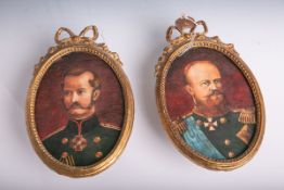 Unbekannter Künstler (wohl 19./20. Jh.), 2 Portraits, davon 1x Zar Alexander III. (1845 - 1894) u.