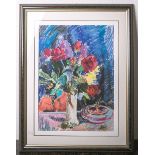 Jani (20./21. Jh.), "Vase mit Blumen" (wohl 1988), Pastellzeichnung, re. u. sign. u. dat. (19)88,