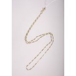 Feine Halskette 585 GG, gestempelt: Feingehlat / AS, L. ca. 44 cm, Gewicht ca. 2,4 g.