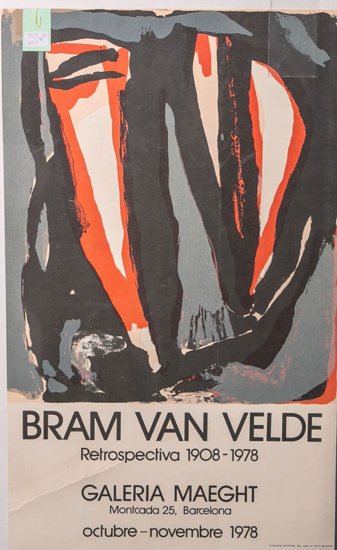 Velde, Bram van (1895 - 1981), Ausstellungsplakat "Retrospectiva 1908 - 1978", Galeria Maeght in