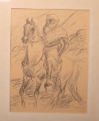 Dill, Otto (1984 - 1957), Beduinenreiter, Lithografie, re. u. sign., ca. 70 x 30 cm,