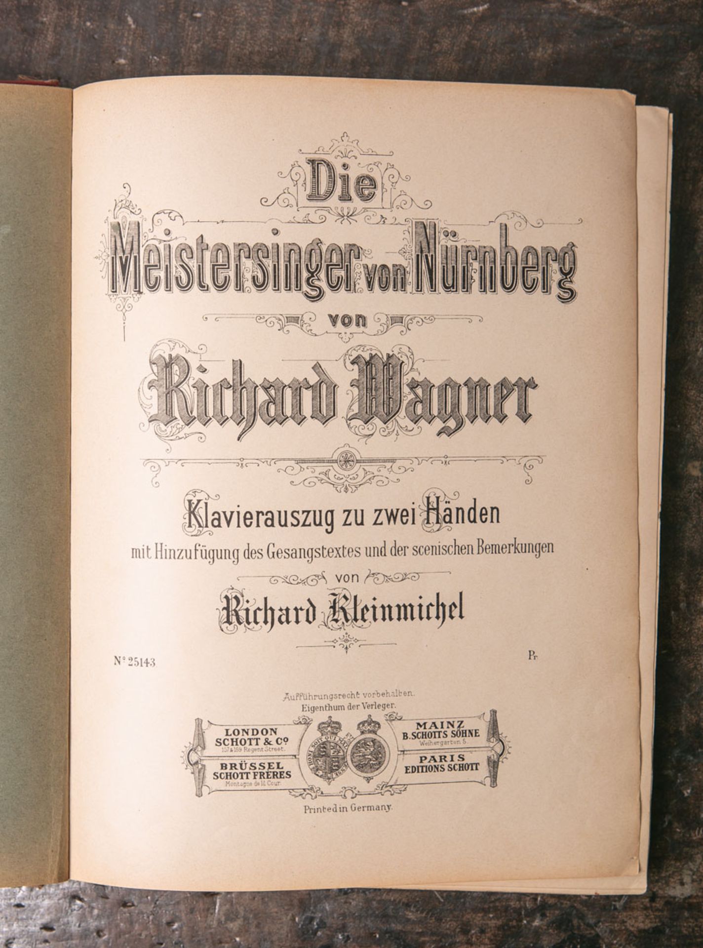 Kleinmichel, Richard (Hrsg.), "Die Meistersinger von Nürnberg von Richard Wagner", Klavierauszug