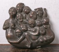 Nass, Walter (1927 - 1986), Liebende, Bronze, sign., limitierte Aufl., hier 1/9, ca. 32 x 37 x 7