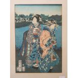 Unbekannter Künstler (Japan, Alter unbekannt), 2 Geishas, Farbholzschnitt, mehrfach bez./sign.,