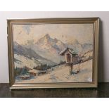 Holtmann, Willy (1908 - 1984), Alpine Winterlandschaft, Öl/Lw., re. u. sign., ca. 58 x 78 cm,