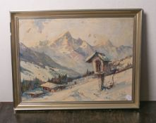 Holtmann, Willy (1908 - 1984), Alpine Winterlandschaft, Öl/Lw., re. u. sign., ca. 58 x 78 cm,