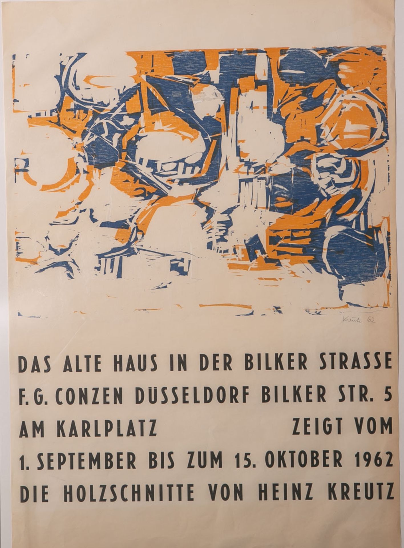 Kreutz, Heinz (geb. 1923), Ausstellungsplakat zur Ausstellung "Die Holzschnitte von Heinz Kreutz",