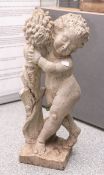 Kl. Figur, Allegorie auf den Herbst (Alter u. Herkunft unbekannt), Steinguss, H. ca. 60 cm. Best.