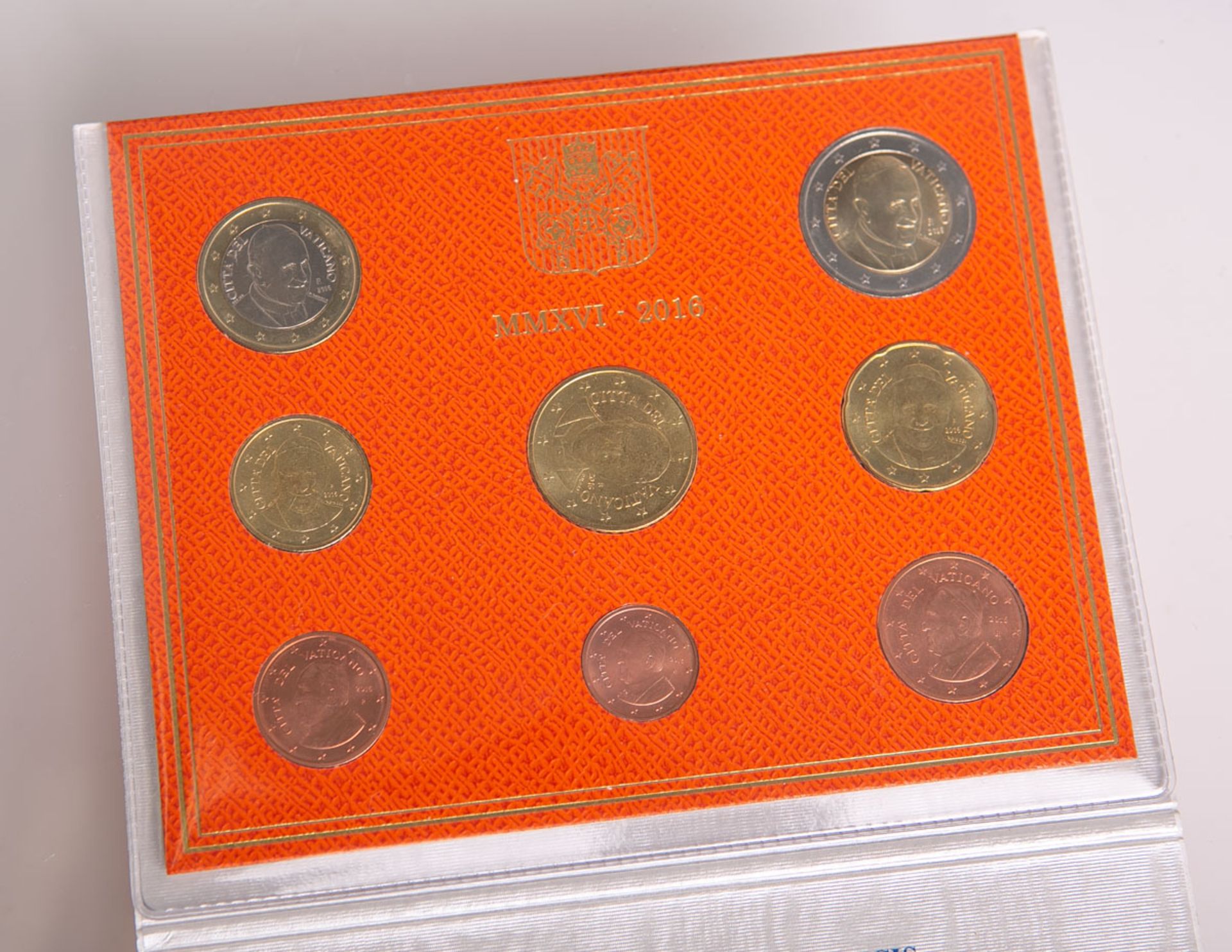 Euro-Kurmünzsatz "Papst Franziskus, Jubiläum der Barmherzigkeit" (2016, IPZS Italien), 8 Münzen,