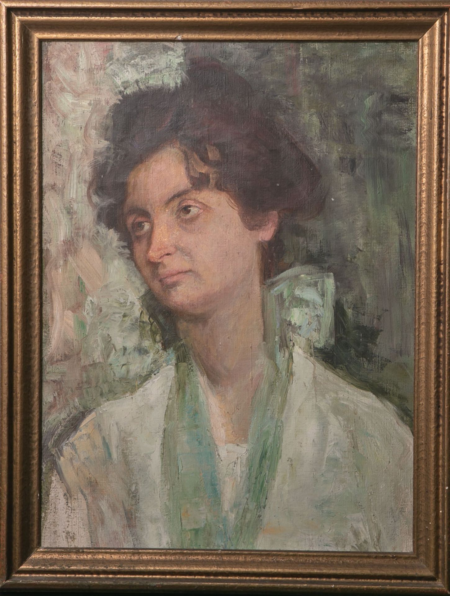 Unbekannter Künstler (wohl 1. Hälfte des 20. Jhs.), Damenportrait, ca. 50 x 38 cm, gerahmt.