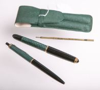 Schreibset "Pelikan" (wohl 1960er Jahre), bestehend aus: 1x Kugelschreiber, Mod. 455 u. 1x